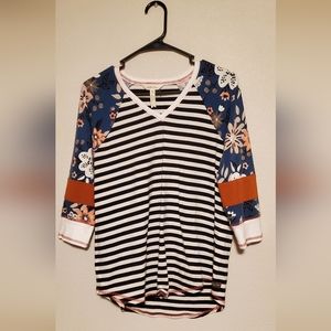Stripped/floral top
